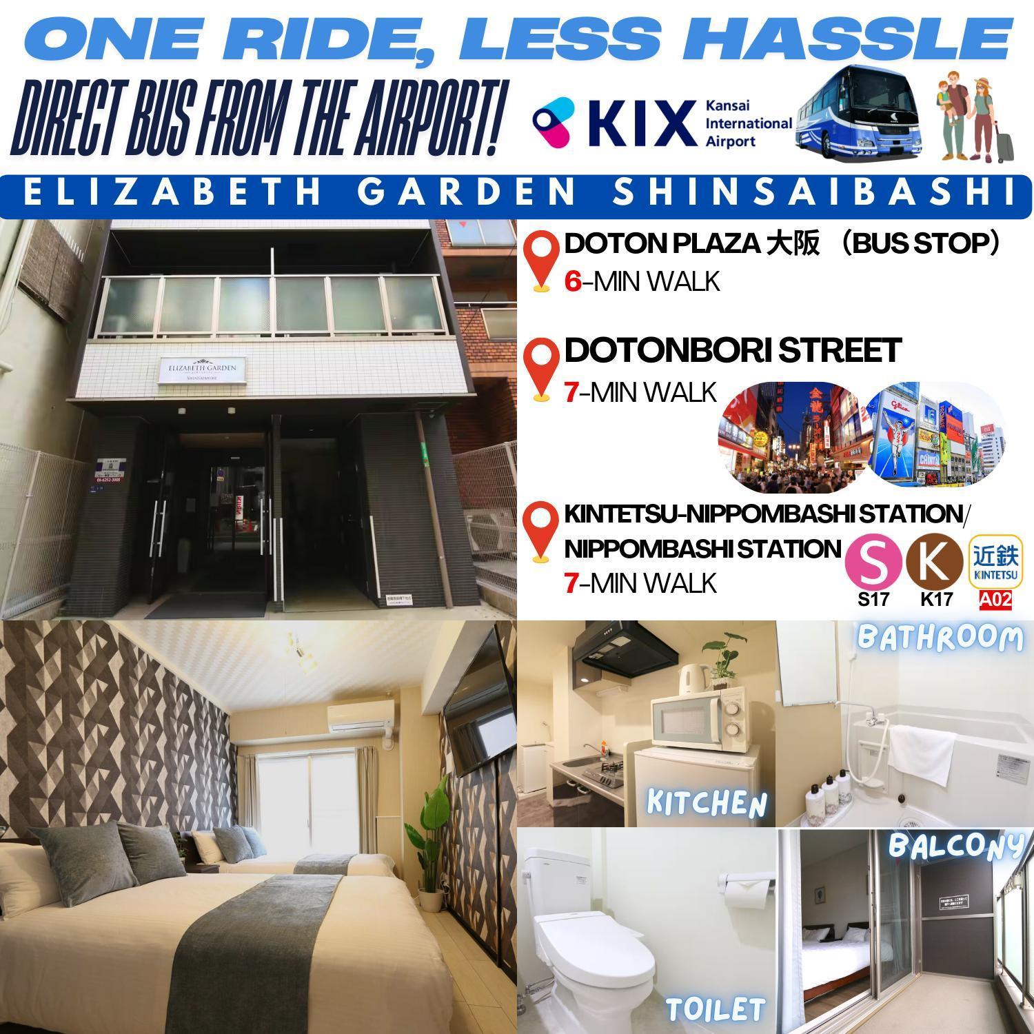 Elizabeth Garden Shinsaibashi Apartment Osaka Exterior foto